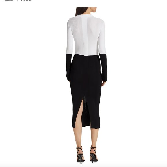 REMAIN Birger Christensen Joy Two-Tone Knit Midi Dress Size 8 NWOT - Picture 9 of 12